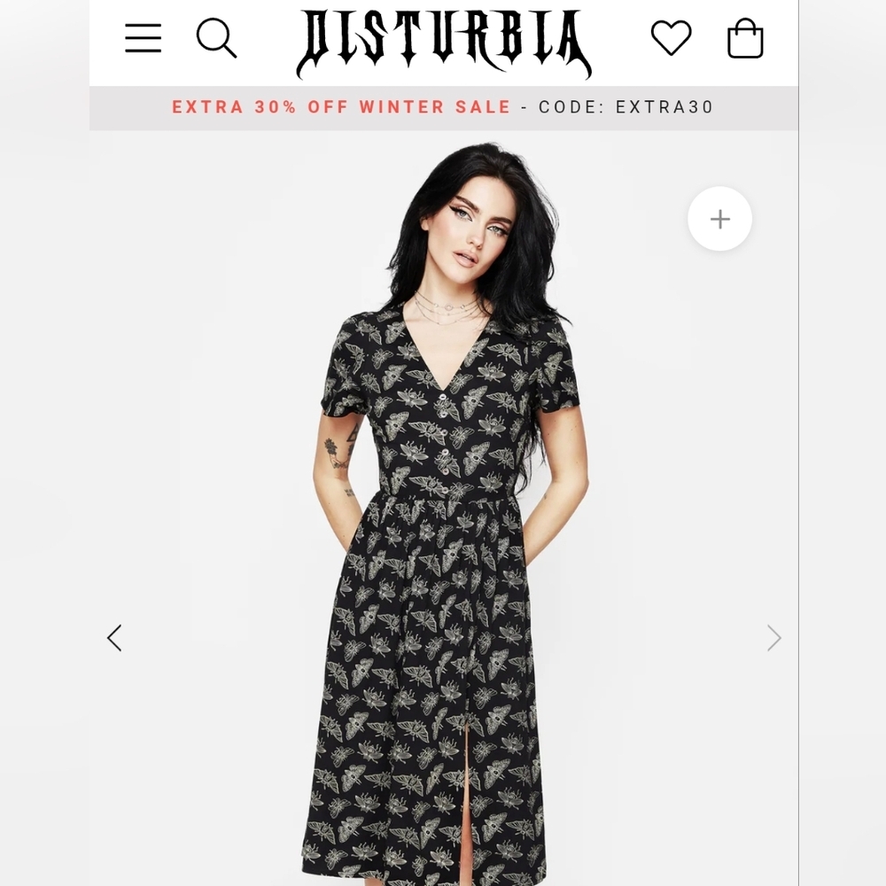 Mortmoth Short Sleeve Midi Dress, UK 14, NWT